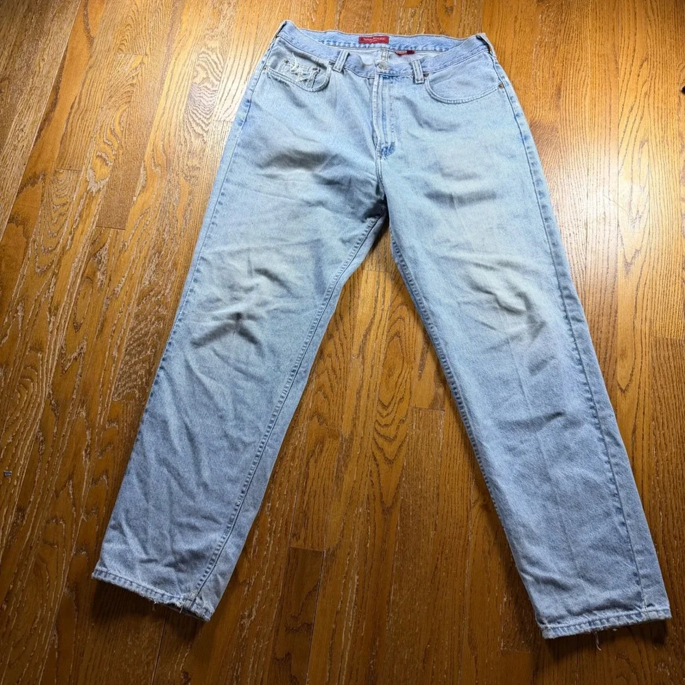 Banana Republic Denim Mens 38x32 Light Wash Straight Leg Jeans USA Made Vintage